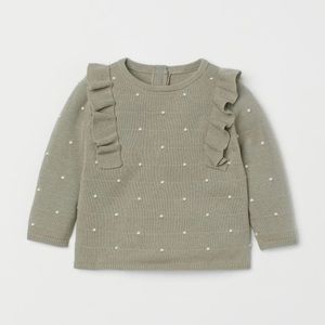 H&M Flounced Fine-Knit Sweater 9M